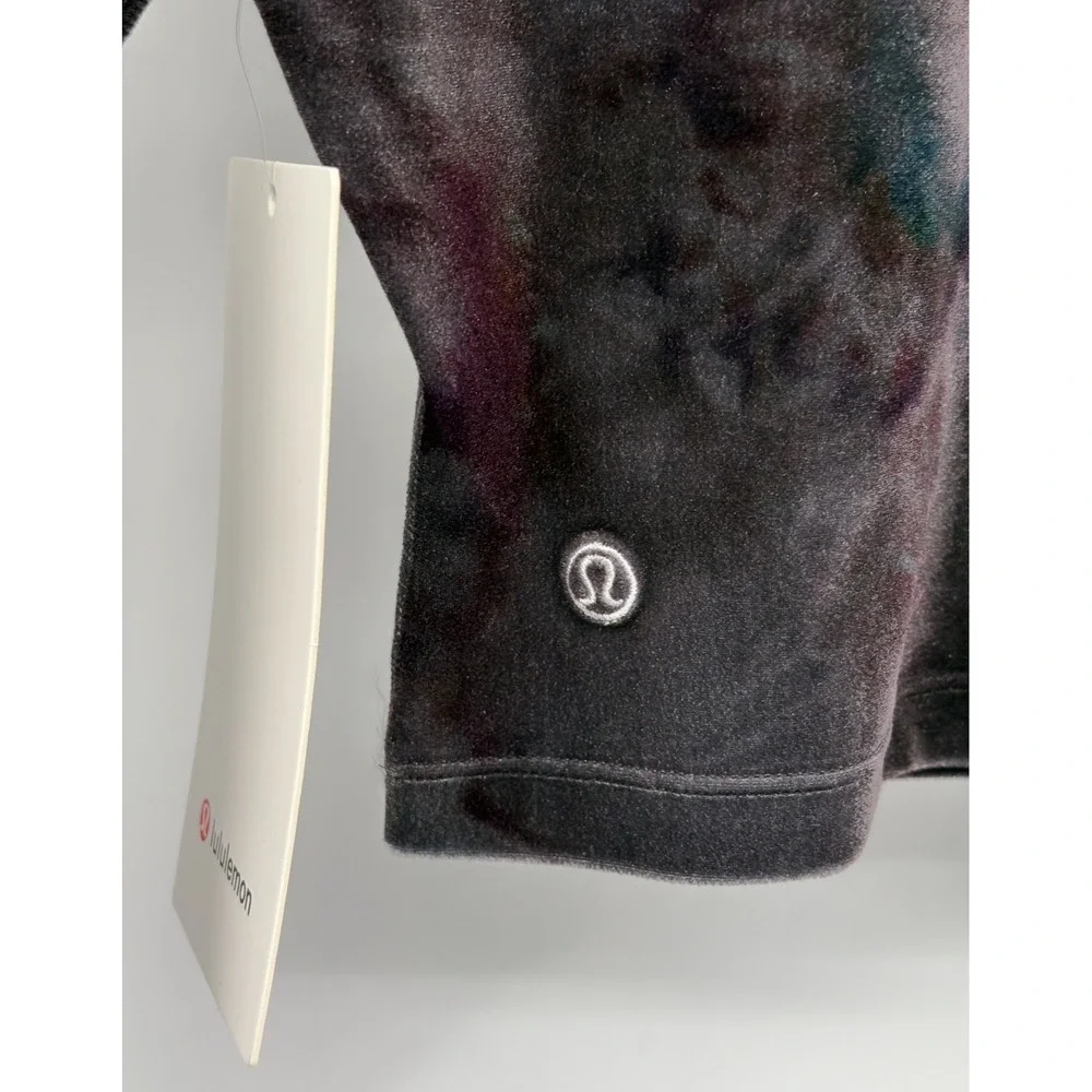 New Lululemon Crop Top All Aligned Mock Neck Velour Interstellar Gray Galaxy 6‎